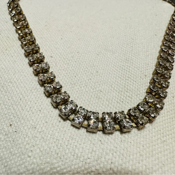 Gold Faux Diamond Chocker Necklace - Picture 3 of 9